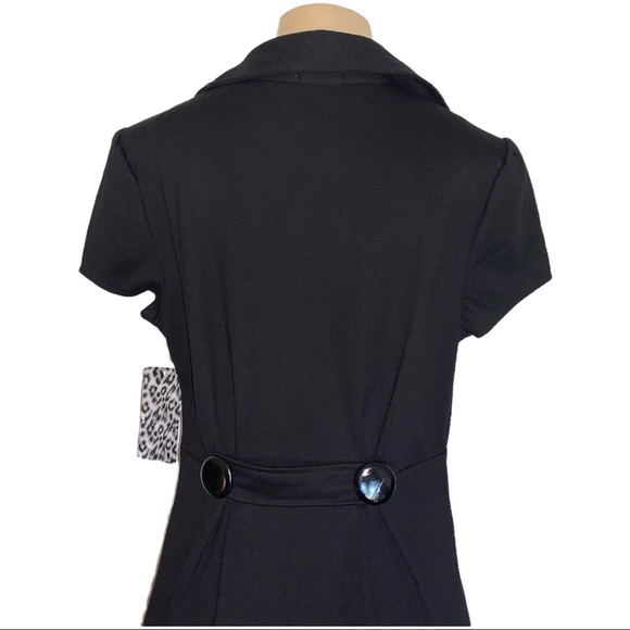 NWT Love Culture Fit & Flare Plunge V-Neck Button Detail Midi Career Dress SM - Picture 5 of 11